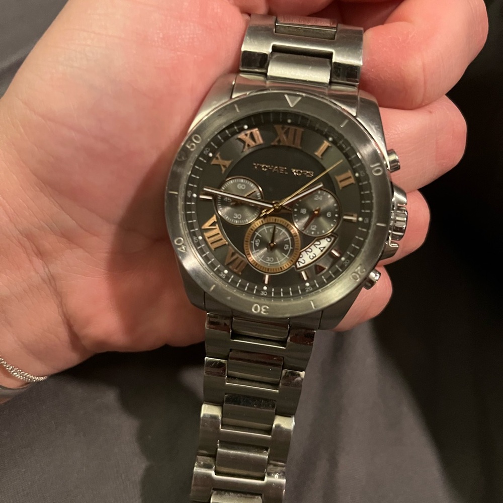 Michael Kors Silver and Black Chronograph Watch
